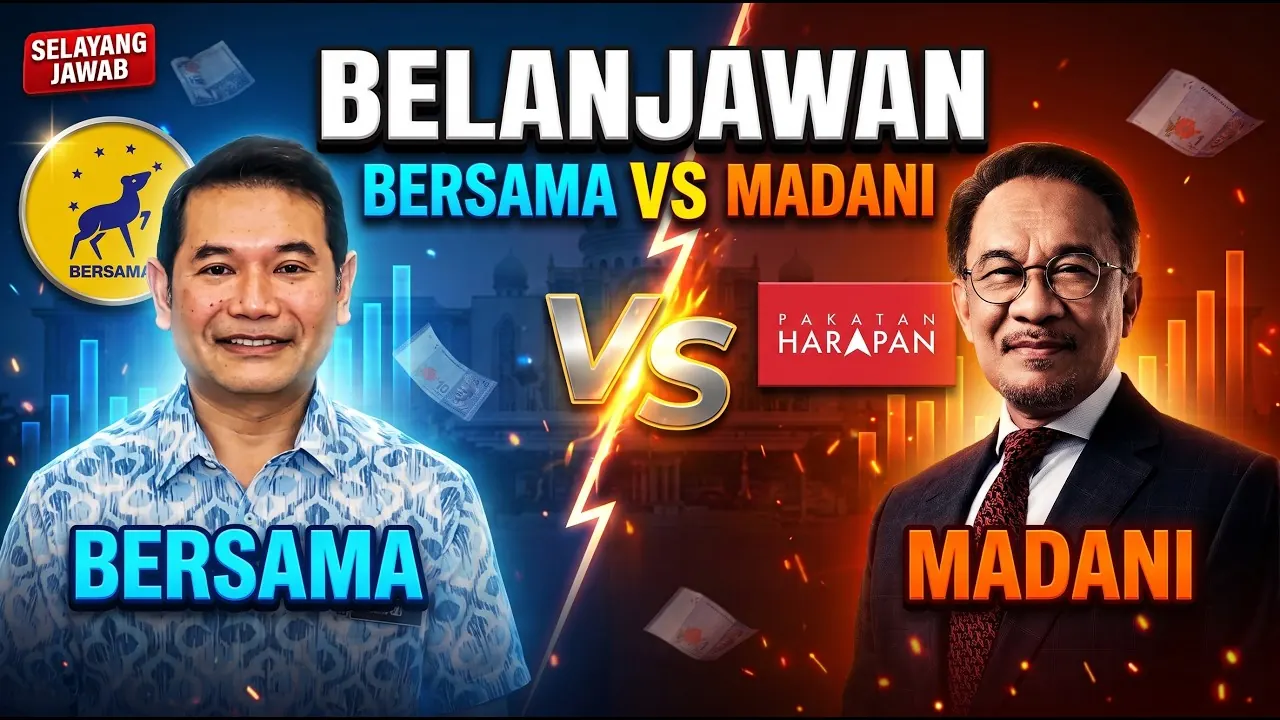 Thumbnail asal Selayang Jawab dengan teks Belanjawan BERSAMA vs MADANI