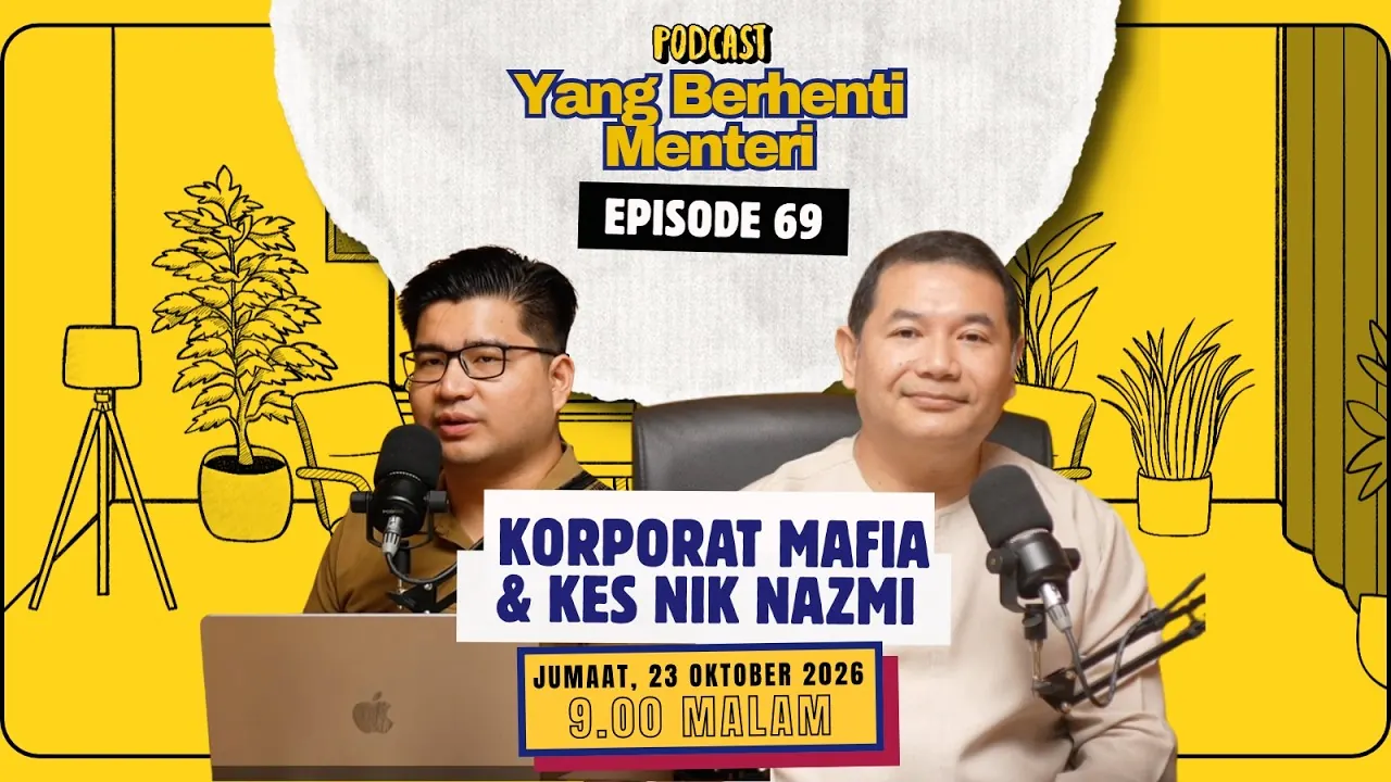 Thumbnail asal Podcast YBM episod 69 bertema mafia korporat dan kes Nik Nazmi, dengan tarikh 23 Oktober 2026